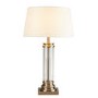 Antique Brass & Glass Column Table Lamp - Searchlight