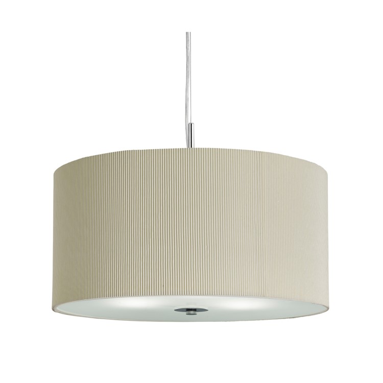 3 Light Cream Drum Pendant - Searchlight