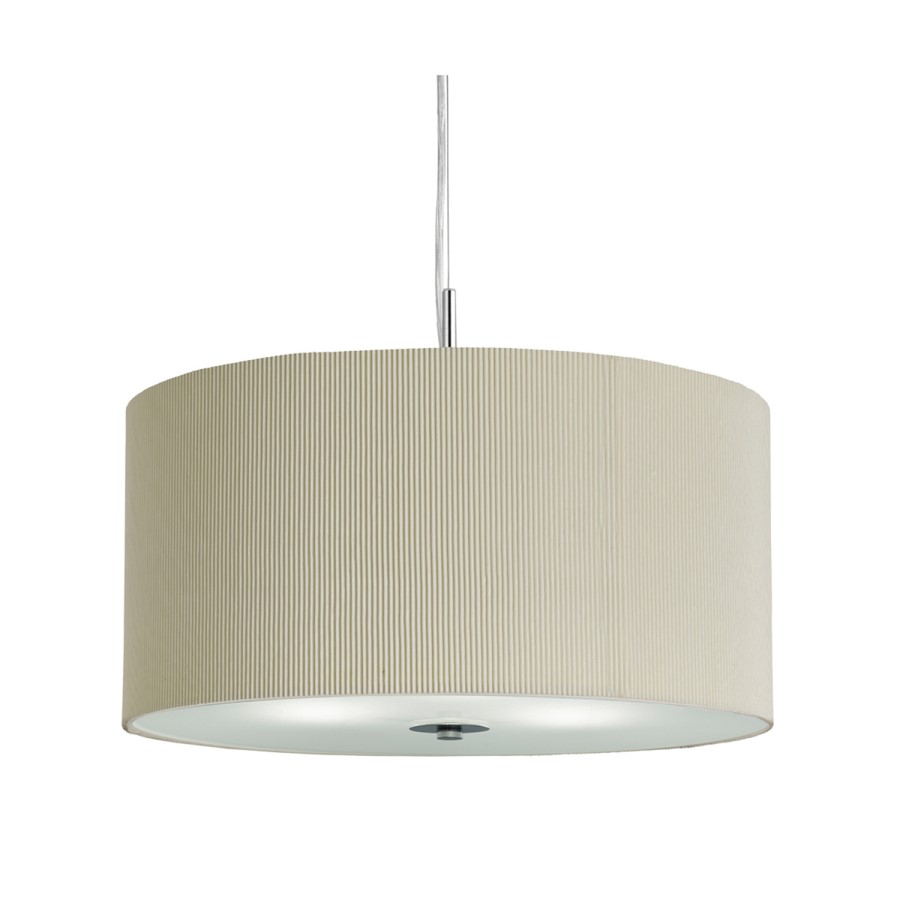 3 Light Cream Drum Pendant - Searchlight