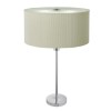 Table Lamp with Cream Fabric Shade &amp; Chrome Shade - Drum