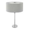 Table Lamp with Silver Pleated Shade &amp; Chrome Base - Drum