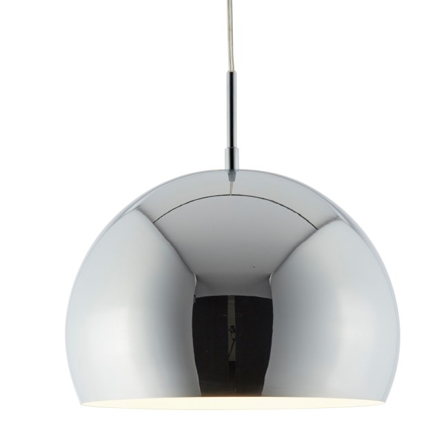 GRADE A1 - Round Pendant Ceiling Light in Chrome - Industrial Style