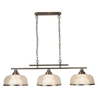 3 Light Antique Brass Bar Pendant - Searchlight