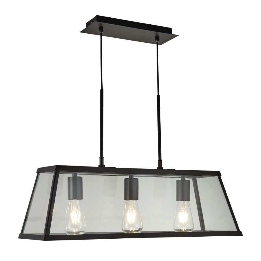 Black Bar Pendant Light - Searchlight