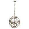 3 Light Brass Globe Chandelier - Orbit