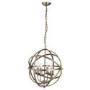 3 Light Brass Globe Chandelier - Orbit