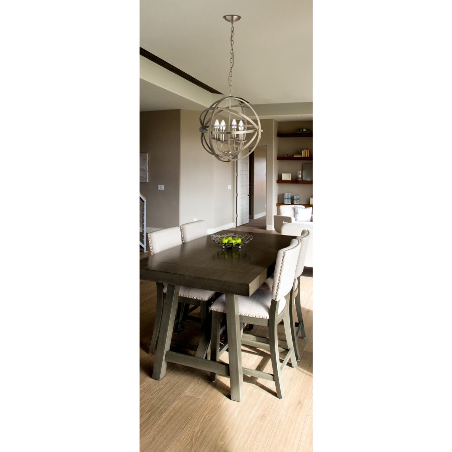 3 Light Brass Globe Chandelier - Orbit