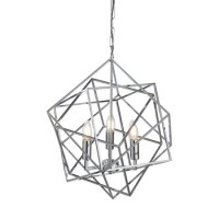 3 Candle Light Geometric Chandelier - Searchlight