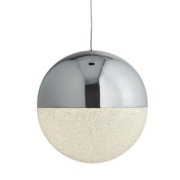 Chrome & Chrushed Ice Effect Ball Pendant Light - Marbles