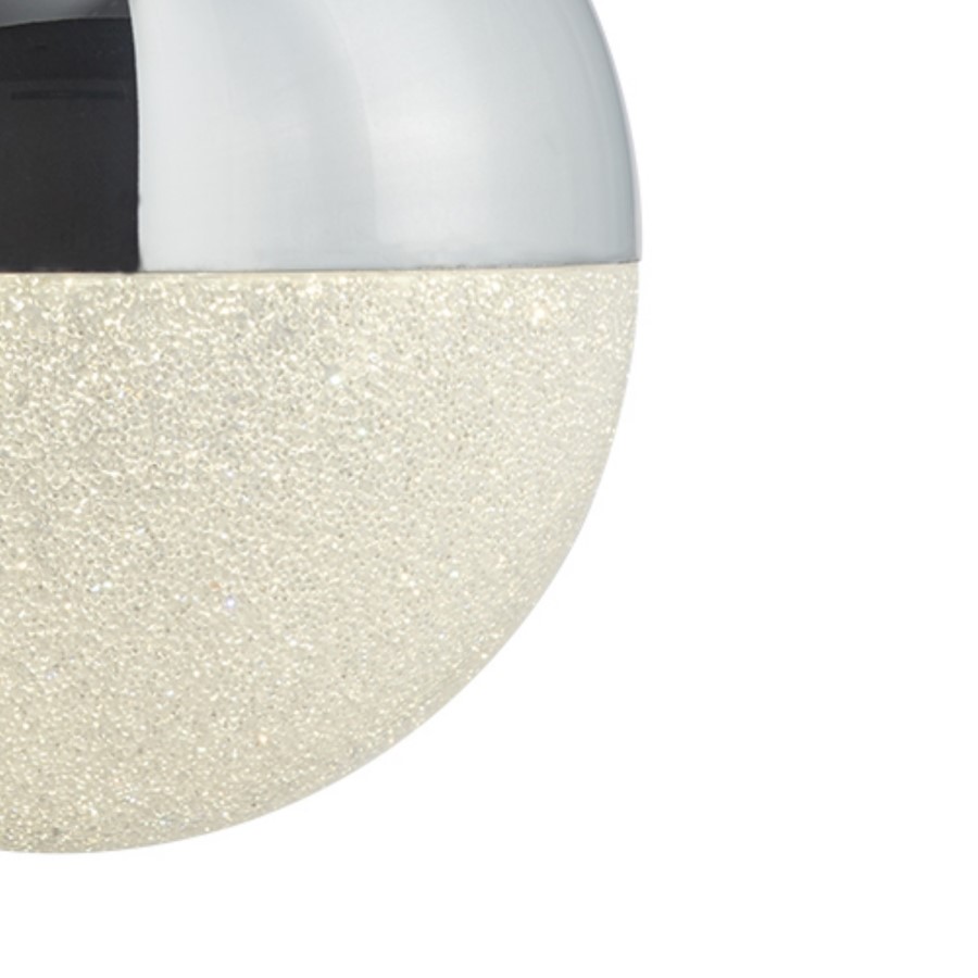 Chrome & Chrushed Ice Effect Ball Pendant Light - Marbles