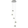Chrome 5 Light Cluster Pendant - Marbles