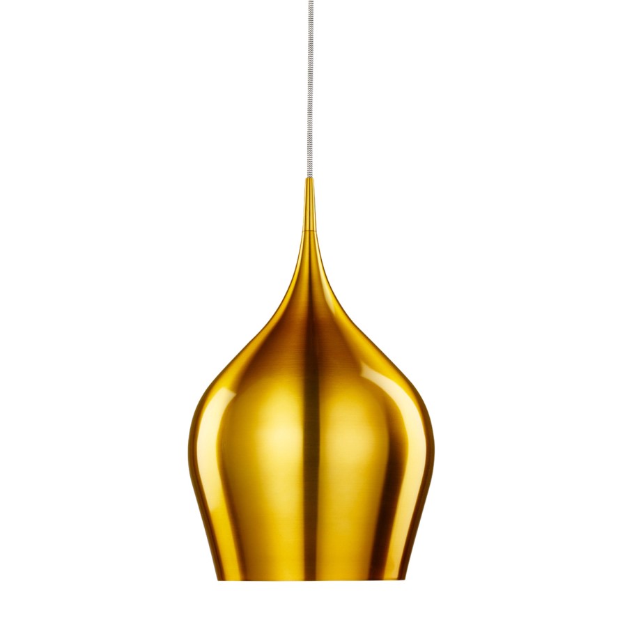 GRADE A2 - Searchlight Vibrant Gold Ceiling Pendant Light with Braided Cable