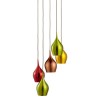 GRADE A1 - Hanging Lights with 5 Pendants in Red Green Gold &amp; Copper - Vibrant
