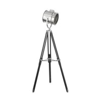 Tripod Floor Lamp with Chrome Finish & Adjustable Head