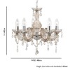5 Light Chandelier in Mink with Acrylic Glass Drops - Marie Therese
