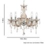 5 Light Chandelier in Mink with Acrylic Glass Drops - Marie Therese