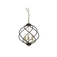 3 Light Black & Gold Twisted Pendant - Flow