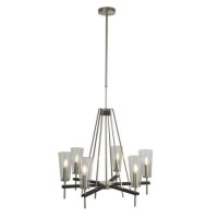 GRADE A1 - 6 Candle Light Chrome & Glass Chandelier - Searchlight