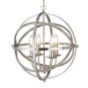 4 Candle Light Silver Globe Chandelier - Searchlight