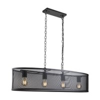 4 Light Black Mesh Celing Pendant Bar Light - Searchlight