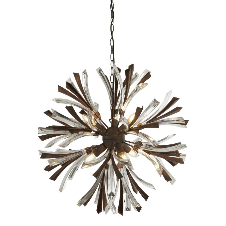 Bronze & Glass Globe Pendant Light - Searchlight