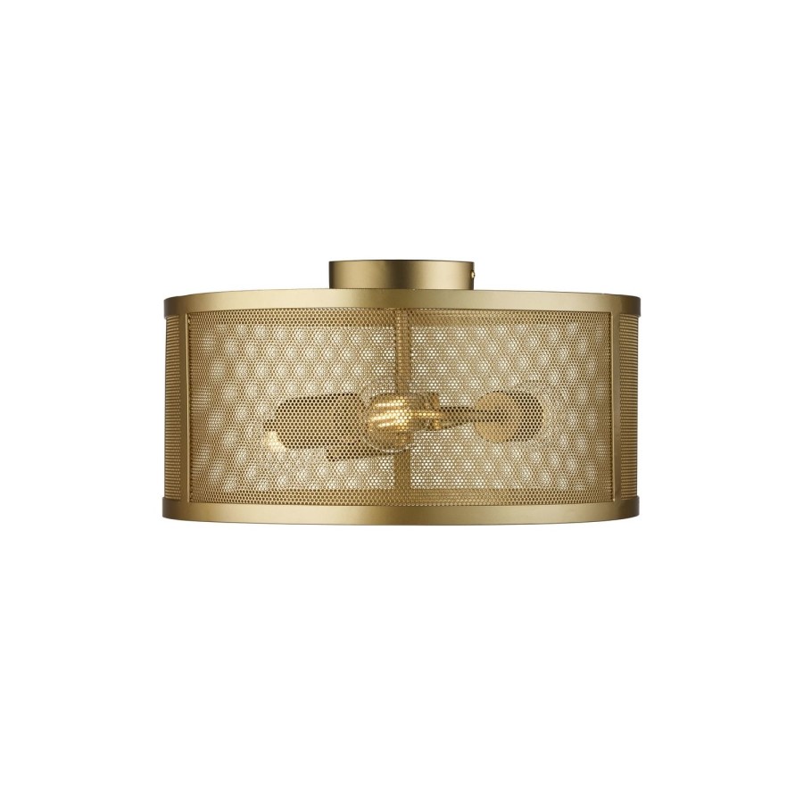Fishnet Matt Gold Flush Ceiling Light 