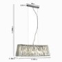Chrome Pendant with 4 Lights & Glass - Tiara