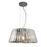 Pendant Light in Chrome & Round Shade - Tiara