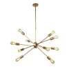 10 Light Gold Sputnik Chandelier - Alpha
