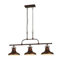 Bar Light in Antique Brown & 3 Shades - Dallas