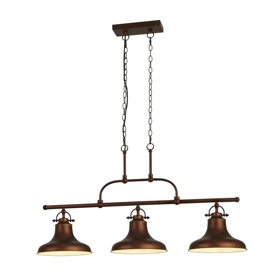 Bar Light in Antique Brown & 3 Shades - Dallas