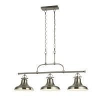 3 Light Industrial Chrome Bar Pendant - Dallas