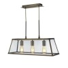 Bar Light in Antique Brass &amp; Clear Glass Shade - Voyager