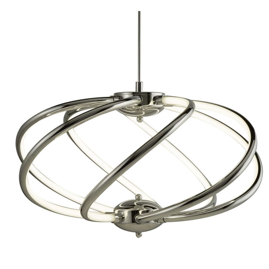 LED Chrome Twisted Pendant Light 