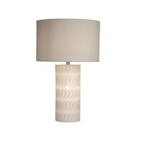 Wave White Ceramic Dual Light Table Lamp 