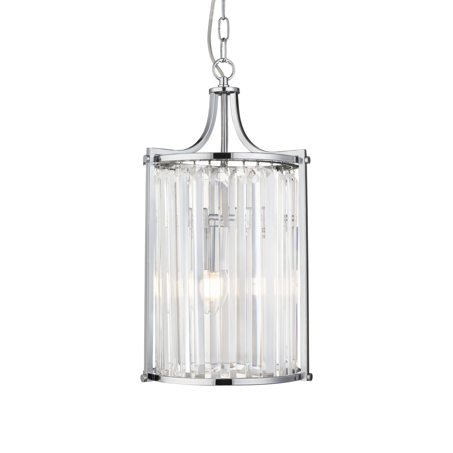 Chrome Pendant Light with Glass Crystals  Victoria