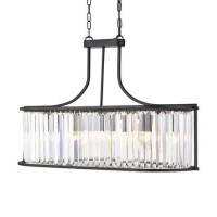 Oval Crystal Bar Pendant Light - Searchlight