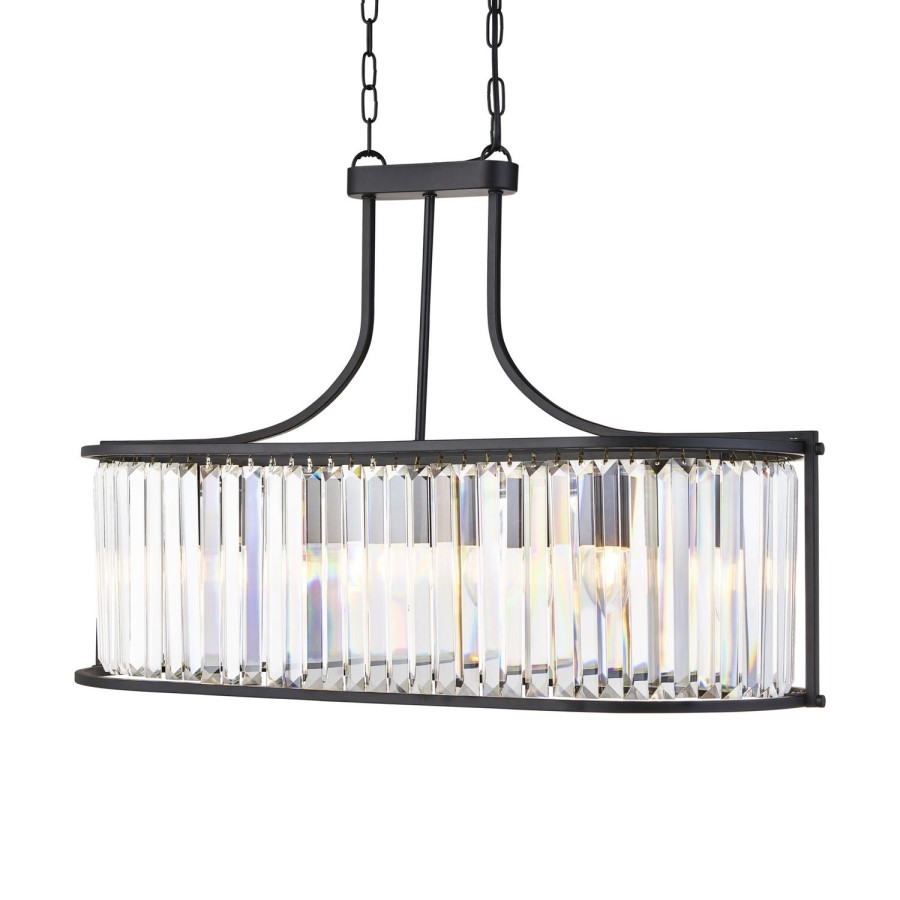 Oval Crystal Bar Pendant Light - Searchlight