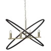 Bronze Pendant with 4 Lights &amp; Cross Over Design - Hoopla
