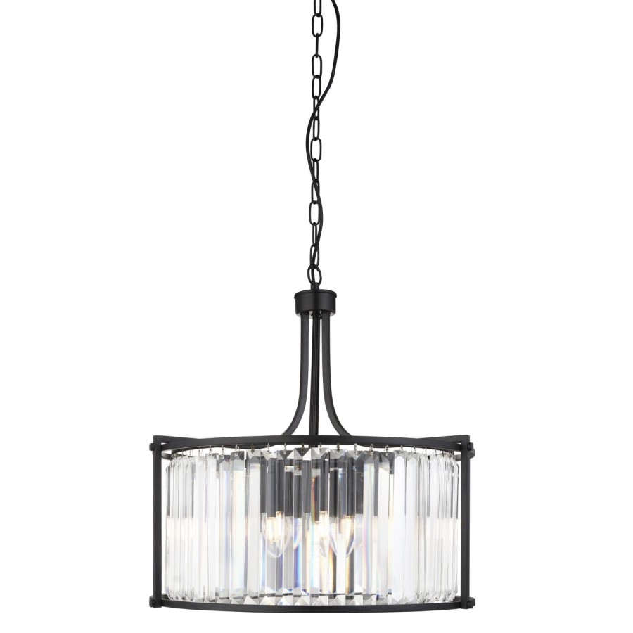 5 Light Crystal Drum Pendant Light - Searchlight