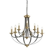 Chandelier with 9 Lights in Bronze & Brown - Belfry