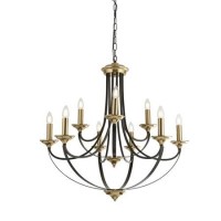 Chandelier with 9 Lights in Bronze & Brown - Belfry Chandelier with 9 Lights in Bronze & Brown - Belfry