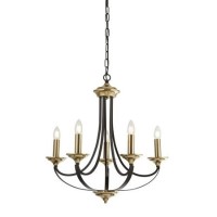 5 Candle Light Bronze & Brown Chandelier - Belfry