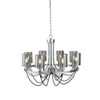 Catalina Chrome and Smoked Glass 8 Light Chandelier 