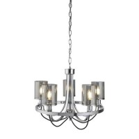5 Light Chandelier in Chrome & Glass - Catalina
