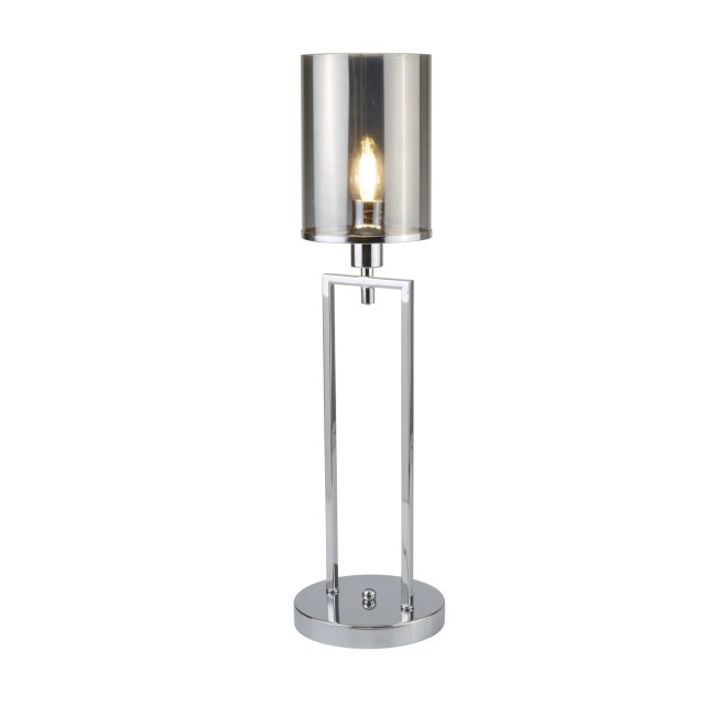 Catalina Chrome and Smoked Glass Table Lamp 