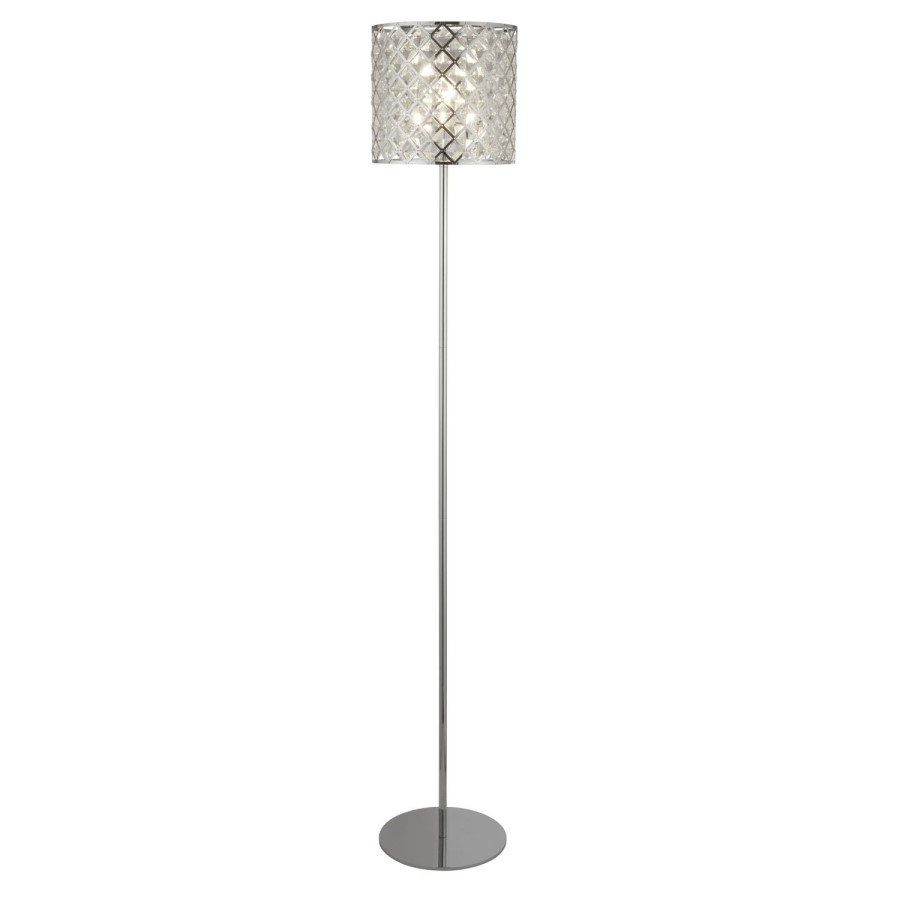 Floor Lamp in Chrome with Crystal Shade - Tennessee 