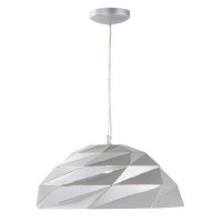 Silver Pendant Light with Geometric Shade - Origami