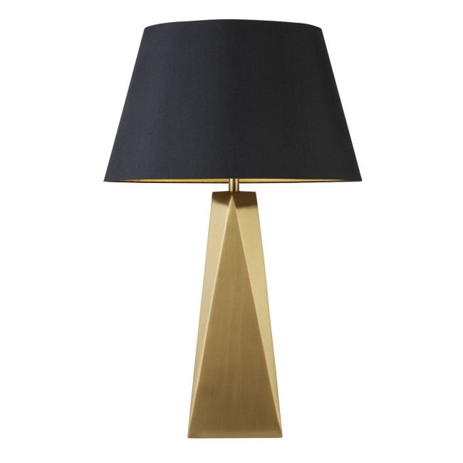 Gold Geometric Table Lamp with Black Shade - Searchlight