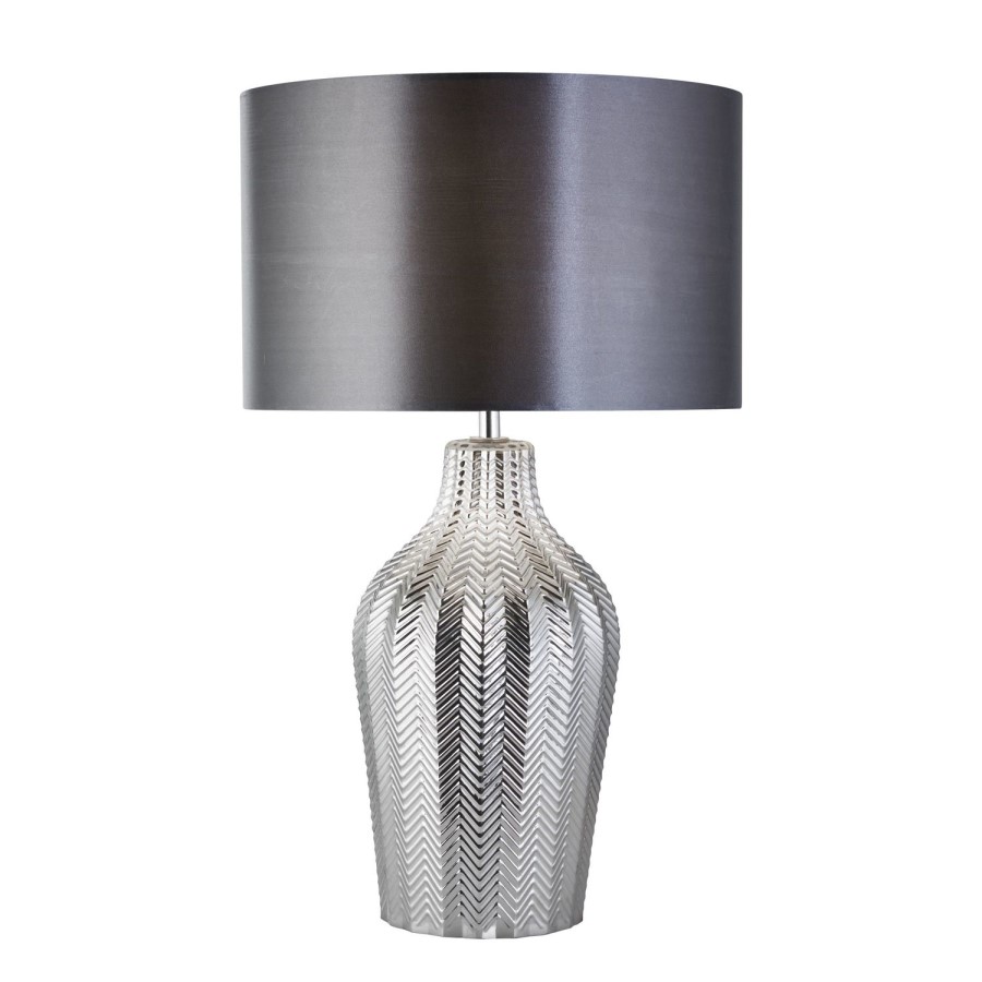 Chrome Chevron Effect Table Lamp - Searchlight
